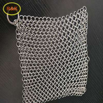 2020 stainless steel 6''*8'' chainmail cast iron cleaner